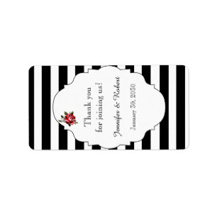 Étiquette blanc noir de baume à lèvres de mariage