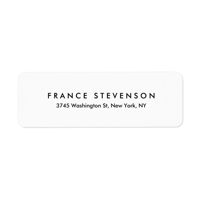 Étiquette Blanc noir unique moderne chic lisible (Devant)