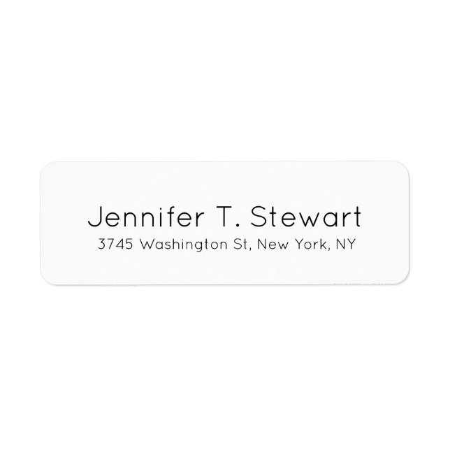 Étiquette Blanc Professionnel Élégant Simple (Devant)