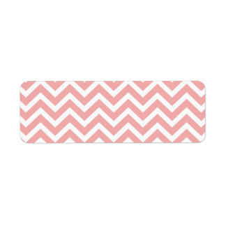 Étiquette Blanc rose et blanc Chevron Zig Zag