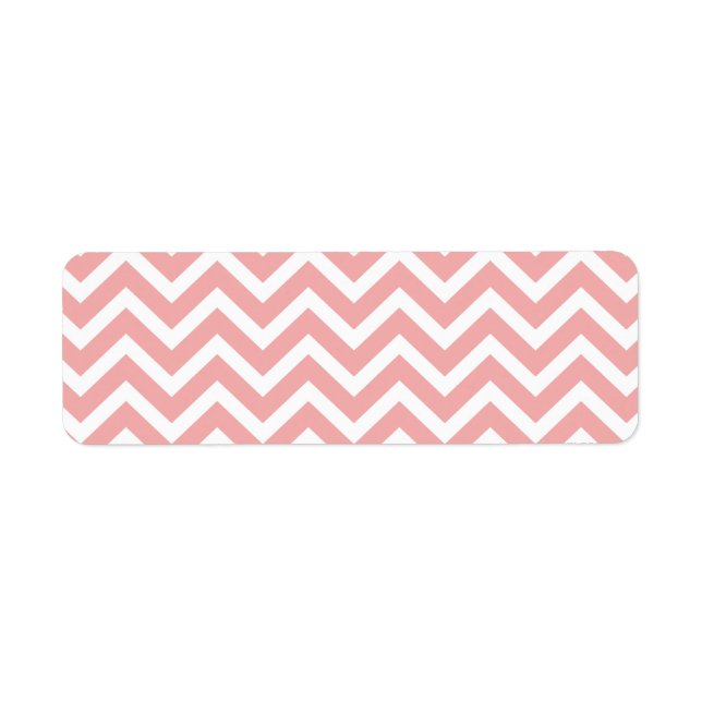 Étiquette Blanc rose et blanc Chevron Zig Zag (Devant)