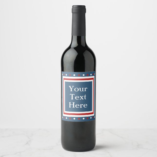 Étiquette blanc rouge et bleu personnalisé (Devant)