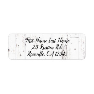 Étiquette Blanc Shabby Chic Bois Rustique Ferme Grange