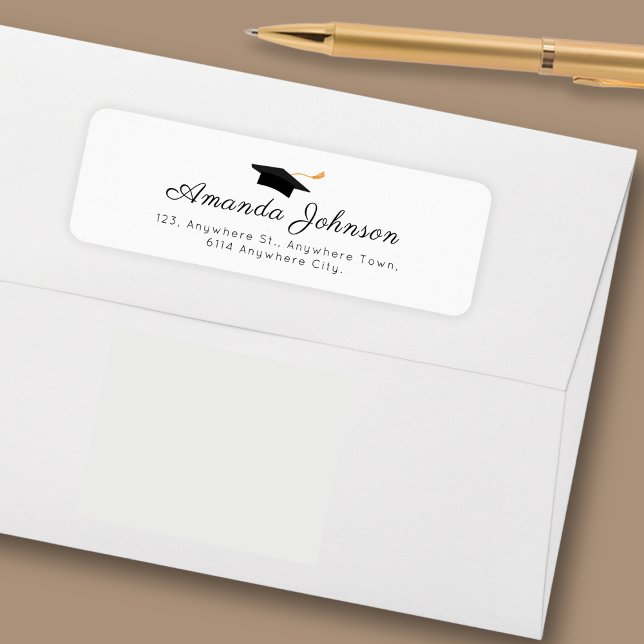 Étiquette Blancs Noirs simples Casquettes diplômés (Créateur téléchargé)