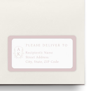 Étiquette Blason de mariage Monogramme Nom Adresse individue