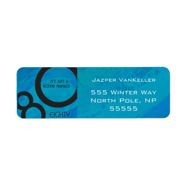 Étiquette Bleu 80 Décennie Anniversaire (Devant)