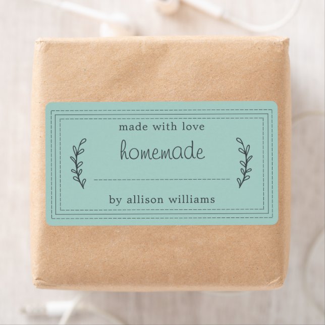 Étiquette bleu à la confiture de canne à la confit (En situation)