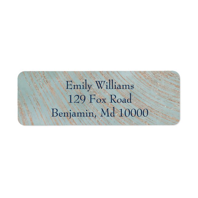 Étiquette Bleu classique et cuivre (Devant)