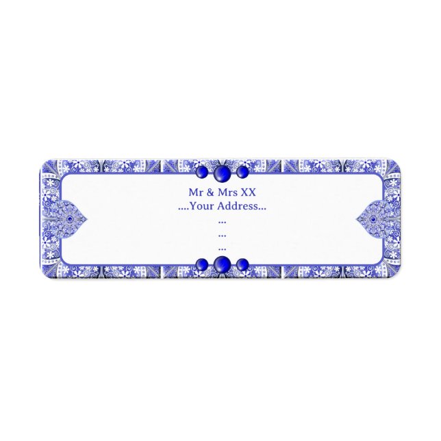 Étiquette Bleu de dentelle en céramique de Grèce (Devant)