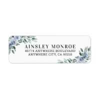 Bleu Dusty Elegant Floral Boho Rose Rustique Maria