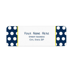 Étiquette Bleu et jaune avec l'étiquette de adresse de pois