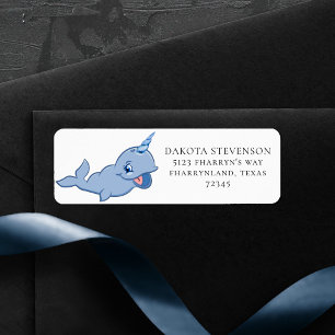 Étiquette Bleu étroit Adorable Baby Kawaii Adresse de reto