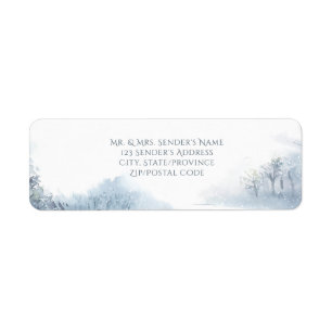 Étiquette Bleu neige et Mariage blanc