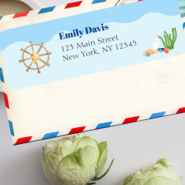 Étiquette Bleu sous la mer Baby Boy Douche Bateau de bateau  (Créateur téléchargé)