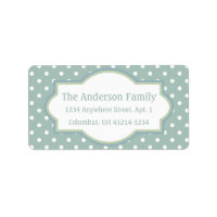 Bleu Vert & Blanc Polka Point Retourner l'adresse
