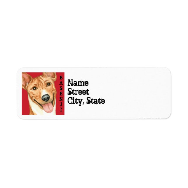 Étiquette Bloc de couleur de Basenji (Devant)