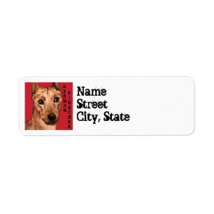 Étiquette Bloc de couleur Pinscher allemand