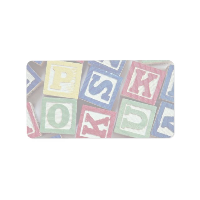 Étiquette Blocs en bois avec alphabets pour enfants (Devant)