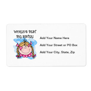 Étiquette Blond World's Best Big Sister Gifts