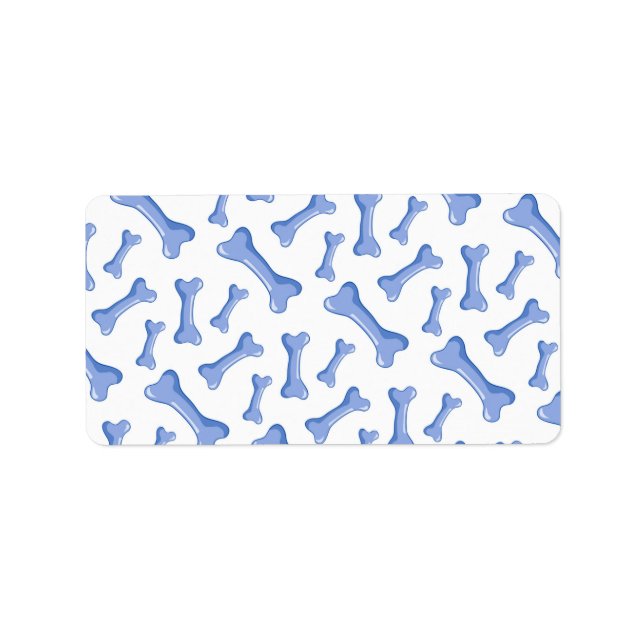 Étiquette Blue Dog Bones Delicate Cute Puppies Animal Lover (Devant)