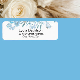 Étiquette Blue Floral Adresse de retour