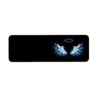 Blue Glowing Angel Wings on black background