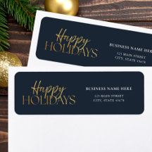 Blue Gold Business Happy Holidays Adresse de retou