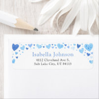 Blue Hearts Valentine's Day Adresse de retour