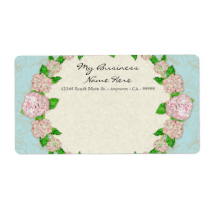 Étiquette Blue Hydrangea dentelle Floral Formal Élégant Entr