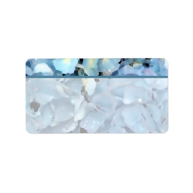 Étiquette Blue Hydrangea Floral (Devant)