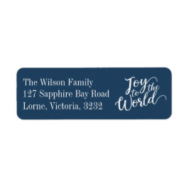 Étiquette Blue Joy to the World Holiday Adresse