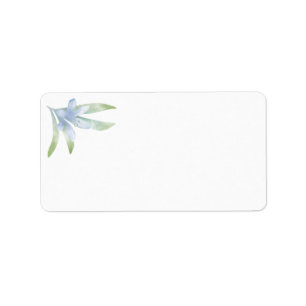 Étiquette Blue Lilies Aquarelle Adresse du Mariage