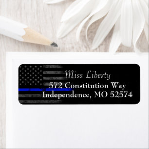 Étiquette BLUE LINE Vintage American Flag return