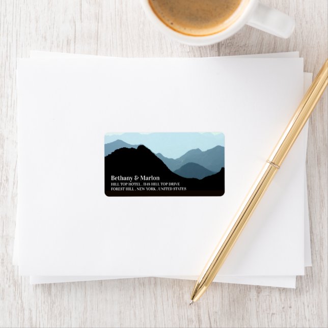 Étiquette Blue Mountain Range, Mariage rustique (En situation)