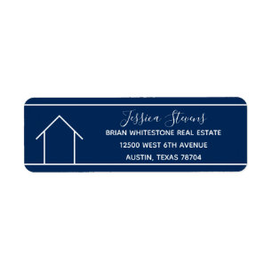 Étiquette Blue Real Estate Company Realer Adresse de retour