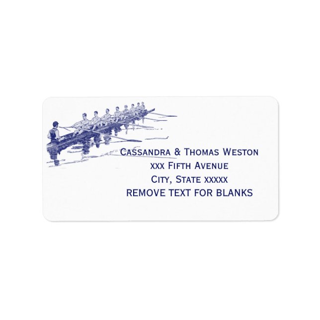 Étiquette Blue Rowing Rowers Team Water Sports #3 (Devant)