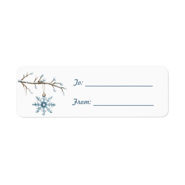 Étiquette Blue Snowflake Tree Christmas  (Devant)