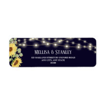 Blue Sunflower Eucalyptus Mariage Adresse de retou