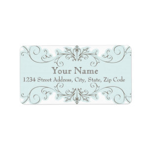 Étiquette Blue Swirls Wedding RSVP Retourner l'adresse Étiqu