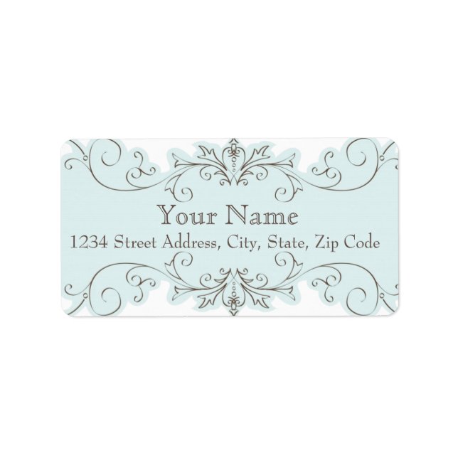 Étiquette Blue Swirls Wedding RSVP Retourner l'adresse Étiqu (Devant)