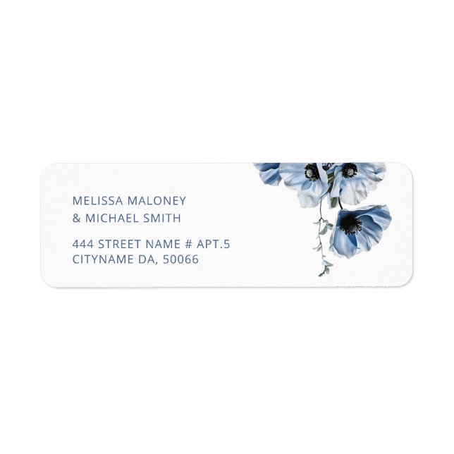 Étiquette Blue Transparent Fine Art Flowers  (Devant)