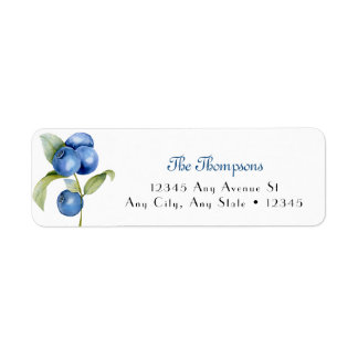 Étiquette Blueberry | Adresse de retour de Baby shower sucré