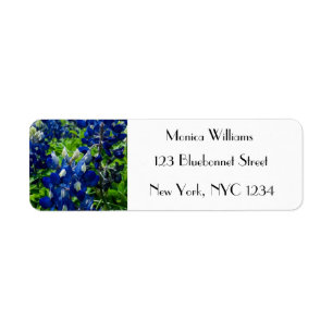 Étiquette Bluebonnets Blue Flowers Texas texan Floral