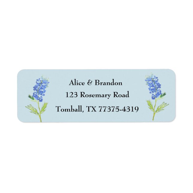 Étiquette Bluebonnets Texas State Flowers Lupine Blue (Devant)