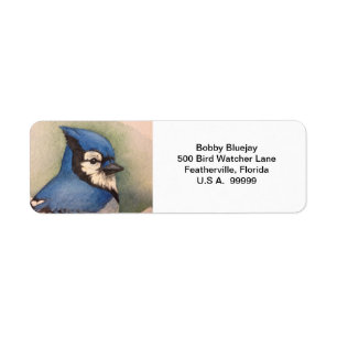 Étiquette Bluejay Adresse de retour Label Blue Jay Bird