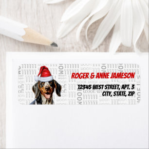 Étiquette Bluetick Coonhound Christmas Chien Retour Adresse