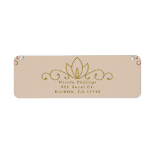 Étiquette Blush Pink & Gold White Pearl Elegant Invitation