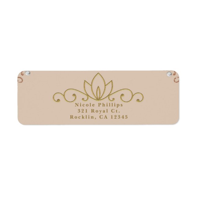 Étiquette Blush Pink & Gold White Pearl Elegant Invitation (Devant)