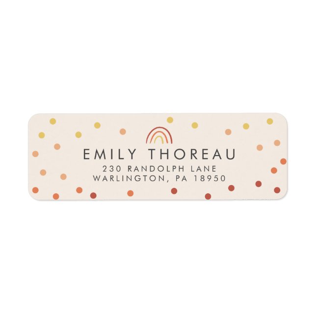 Étiquette Blush Pink Pastel Terracotta Rainbow Cute Girl (Devant)