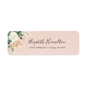 Étiquette Blush rose et floral aquarelle or rose élégant